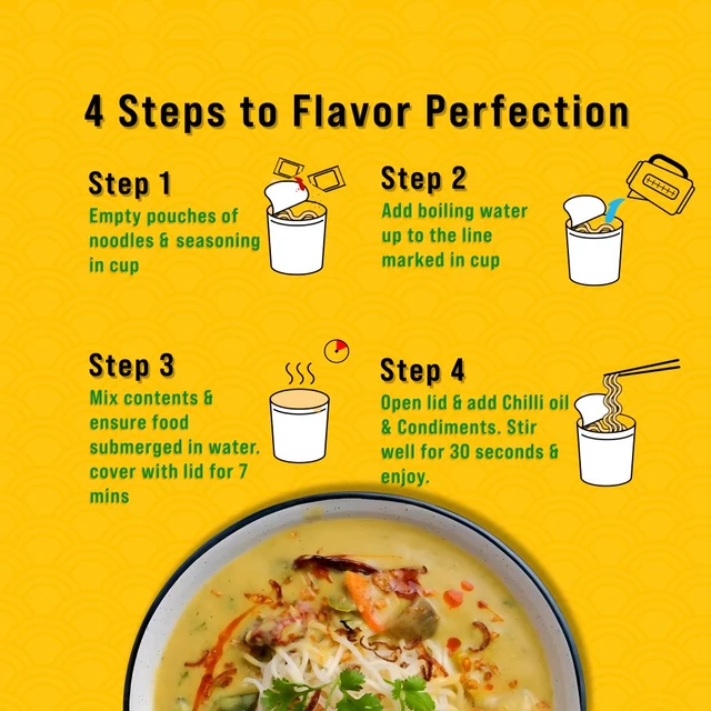 Wow! Khow Suey Veg Cup Noodles - Pack of 2 - 75g
