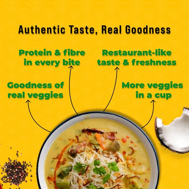 Wow! Khow Suey Veg Cup Noodles - Pack of 2 - 75g