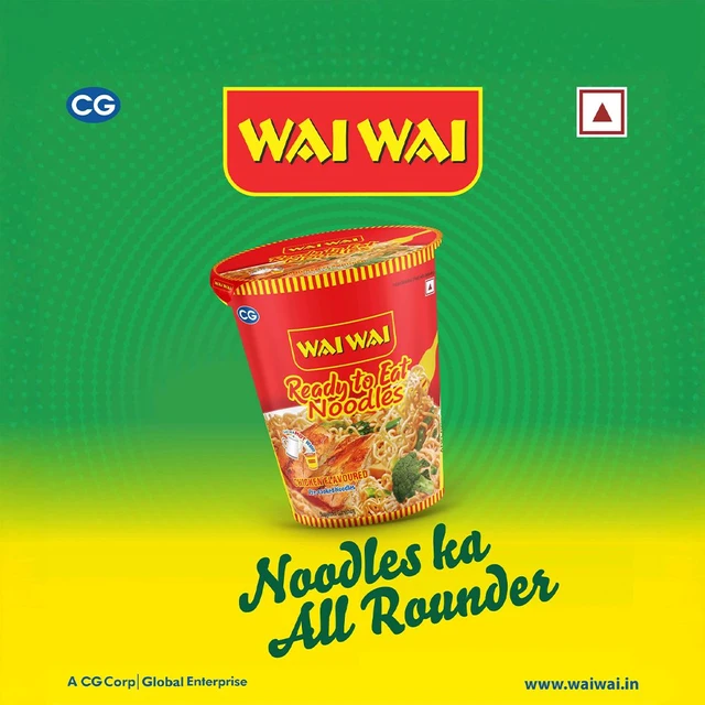 Wai Wai Ready To Eat Chicken Cup Noodles - Pack of 2 - 2 x 70 g