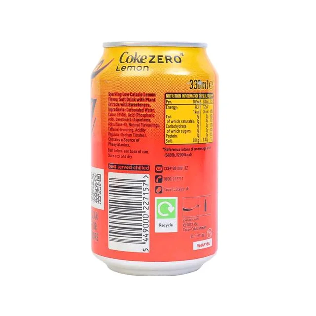 Coca-Cola Lemon Soft Drink (Zero Sugar) 330 ml - 330 ml