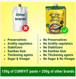 Curryit Ginger Garlic Paste (Preservative Free) - 150 g