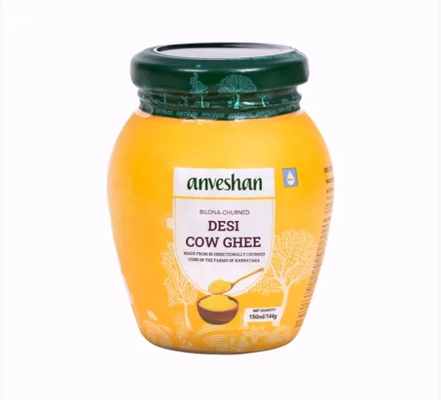 Anveshan Desi Cow A2 Ghee -Bilona Churned - 150 ml