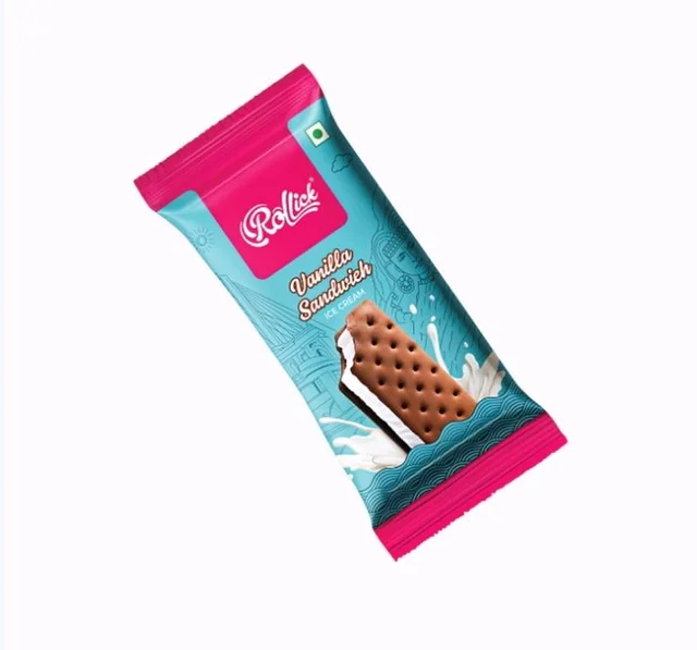 Rollick Vanilla Ice Cream Sandwich - 50 g