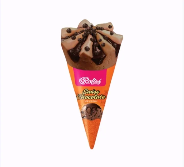 Rollick Swiss Chocolate Ice Cream Cone - 100 ml