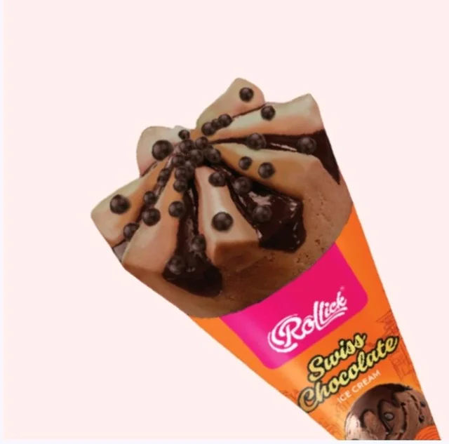 Rollick Swiss Chocolate Ice Cream Cone - 100 ml
