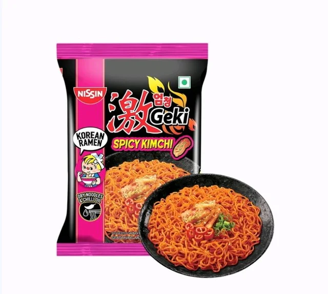 Nissin Geki Korean Ramen Spicy Kimchi Flavoured Instant Noodles - 80 g