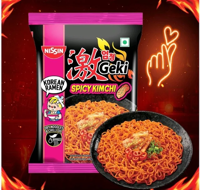 Nissin Geki Korean Ramen Spicy Kimchi Flavoured Instant Noodles - 80 g