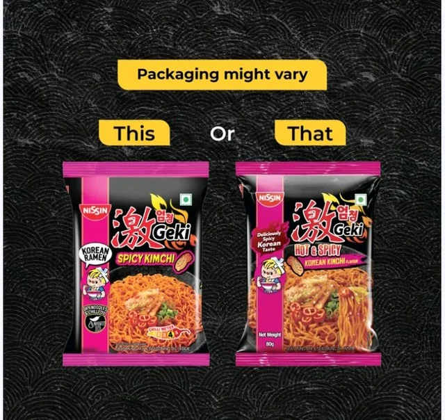 Nissin Geki Korean Ramen Spicy Kimchi Flavoured Instant Noodles - 80 g