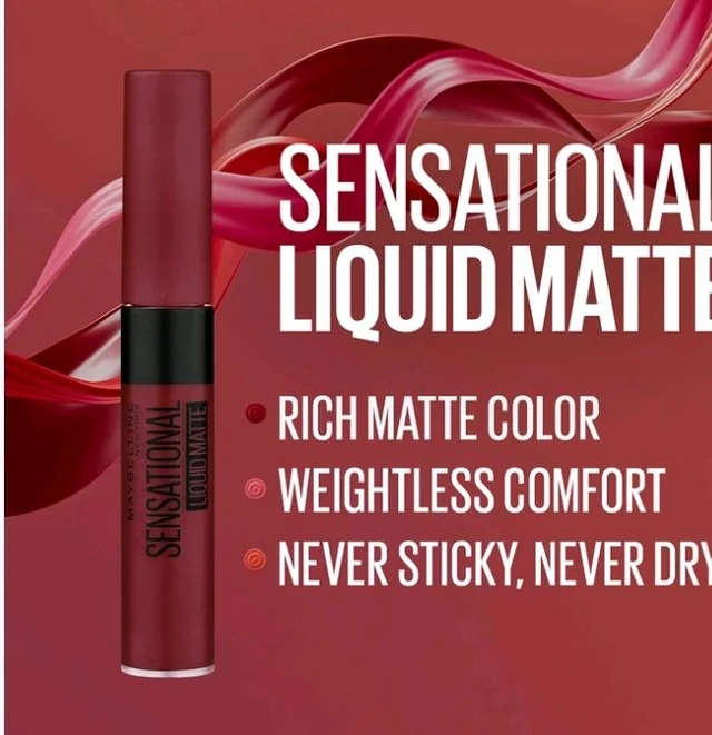 Maybelline New York Sensational Liquid Matte Lipstick (Soft Wine 02) - 7 ml