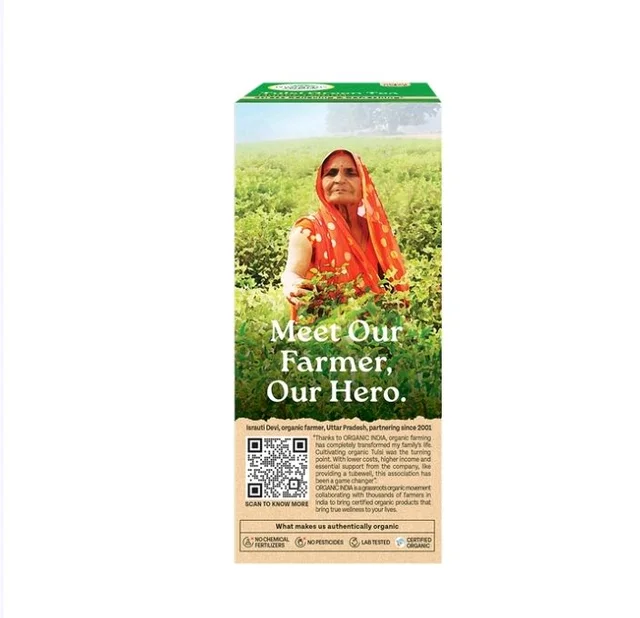 Organic India Tulsi Honey Lemon Green Tea Bags - 25 pcs