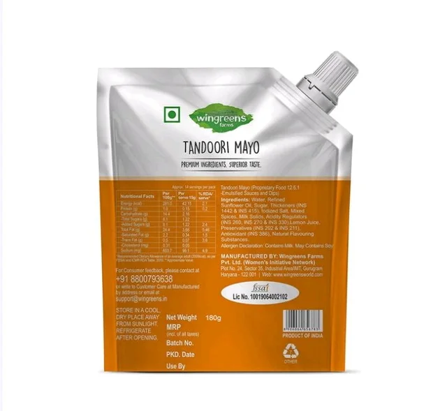 Wingreens Farms Tandoori -Flavoured Mayonnaise - 180 g