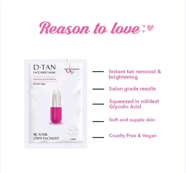 O3+ D-Tan Face Sheet Mask - 1 pc
