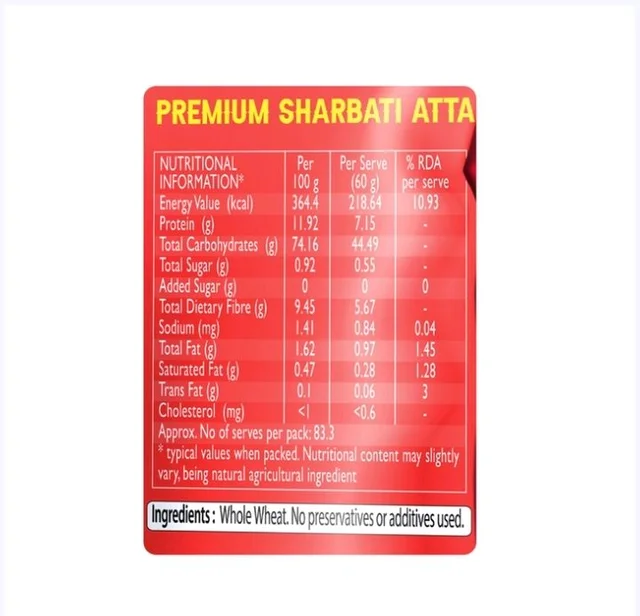 Ganesh Whole Wheat Premium Sharbati Atta - 5 kg