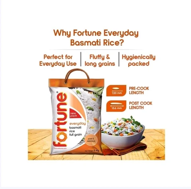 Fortune Everyday Basmati Rice (Long Grain) (Basmati Chaal) - 5 kg