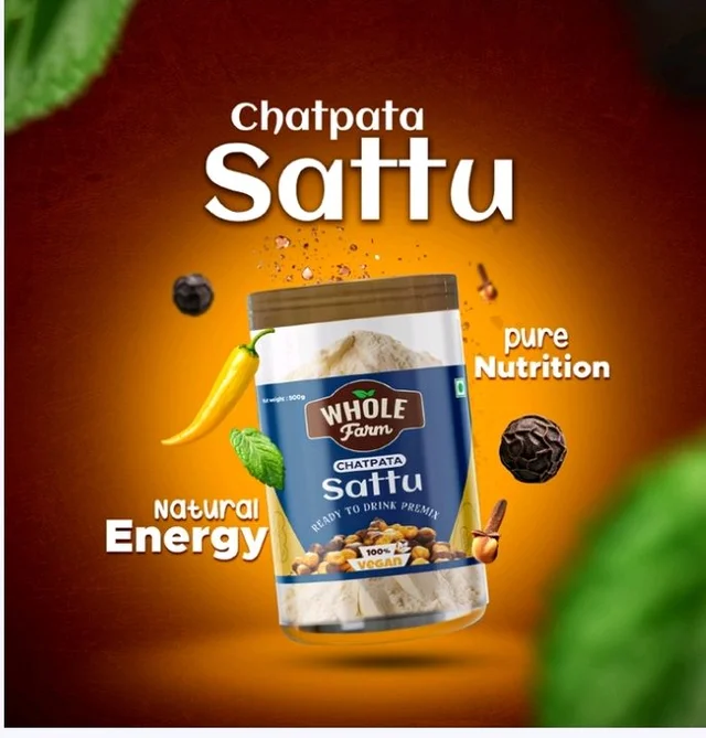 Whole Farm Premium Chatpata Flavoured Sattu - 500 g