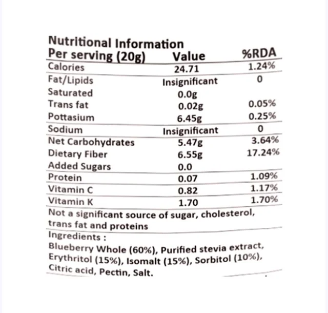 Vistevia Diabetic Friendly Blueberry Jam - 220 g