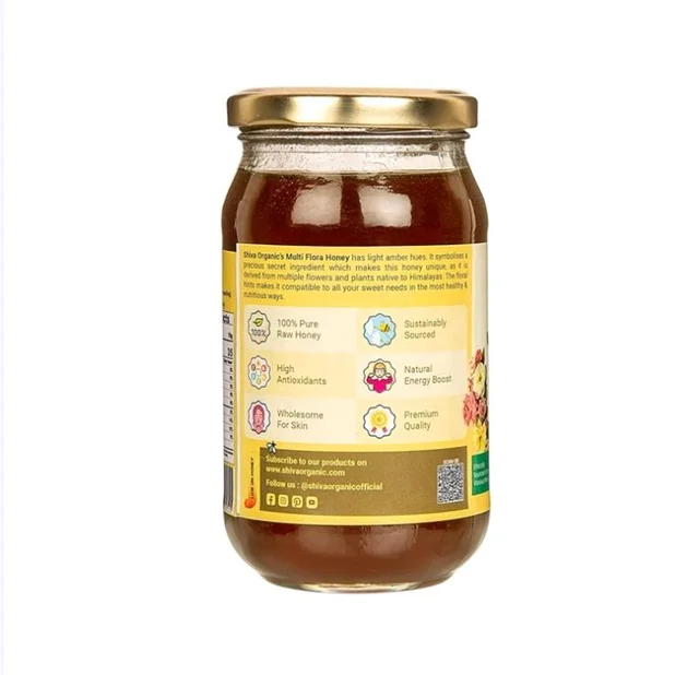 Shiva Organic Himalayan Multi Flora Honey - 500 g