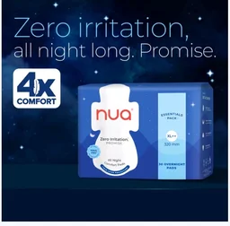 Nua All Night Comfort Sanitary Pads (Super Saver) - 30 pc