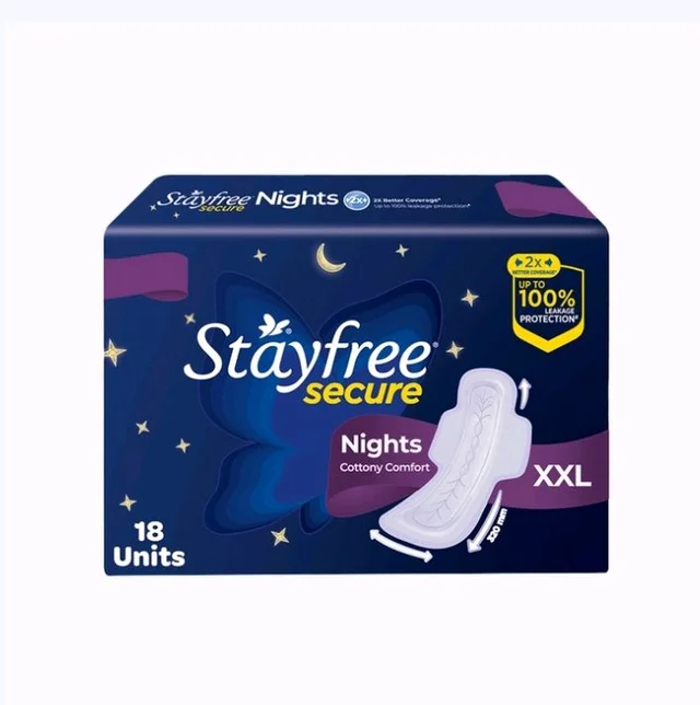 Stayfree Secure Nights Sanitary Pads - 18 pcs
