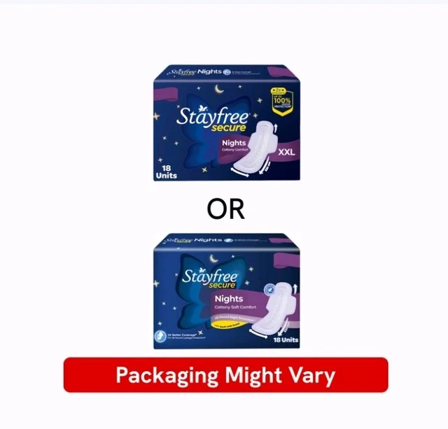 Stayfree Secure Nights Sanitary Pads - 18 pcs