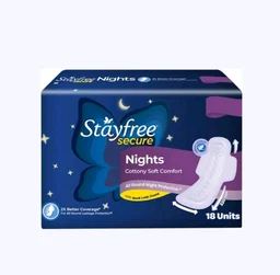 Stayfree Secure Nights Sanitary Pads - 18 pcs