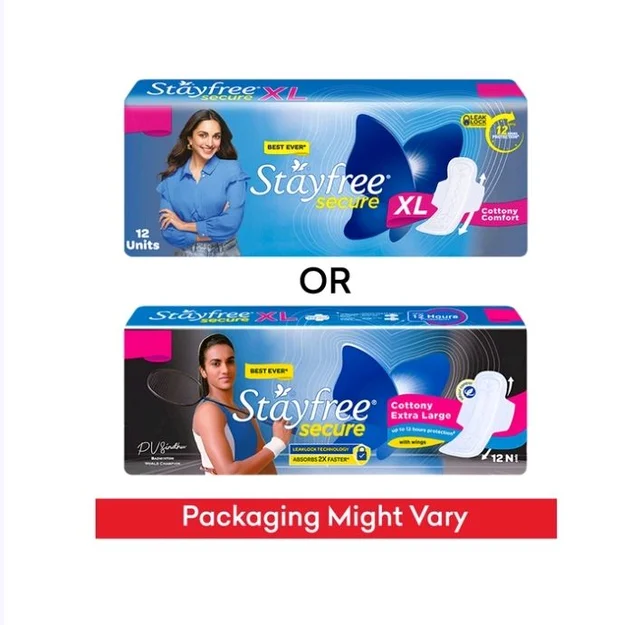 Stayfree Secure Cottony Soft Sanitary Pads - 12 pcs