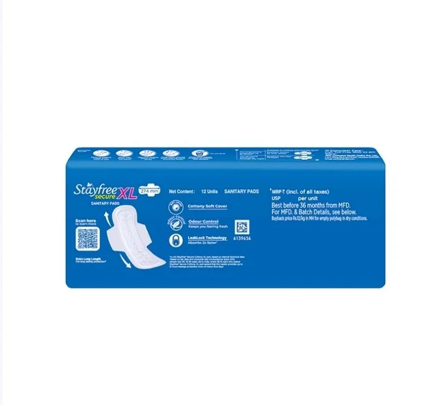 Stayfree Secure Cottony Soft Sanitary Pads - 12 pcs