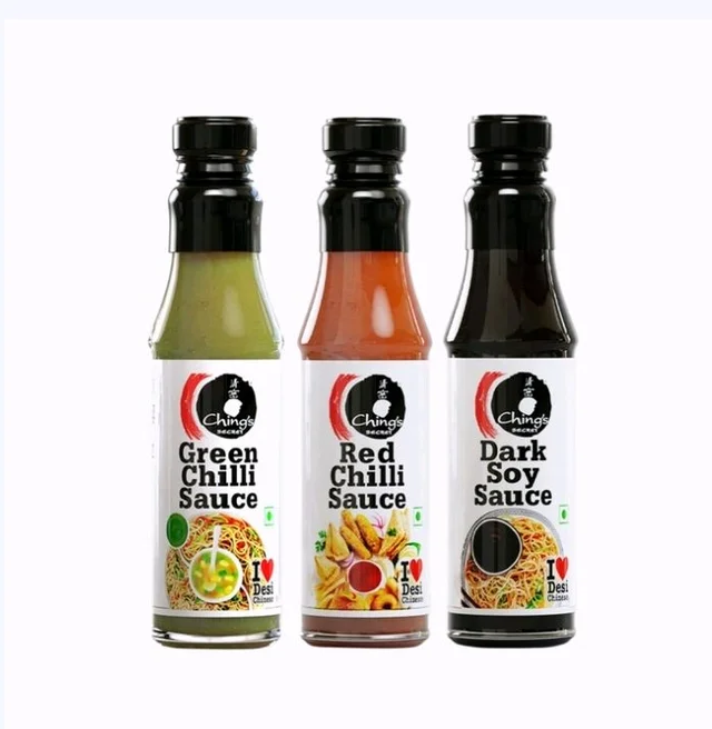 Ching's Secret Red Chilli Sauce + Ching's Secret Green Chilli Sauce + Ching's Secret Superior Dark Soy ... - 190 g+200 g+ 210 g