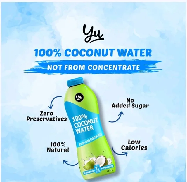Yu 100% Natural Coconut Water -No Preservative - 1 ltr