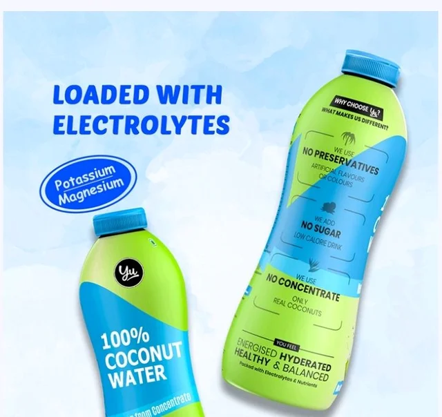 Yu 100% Natural Coconut Water -No Preservative - 1 ltr