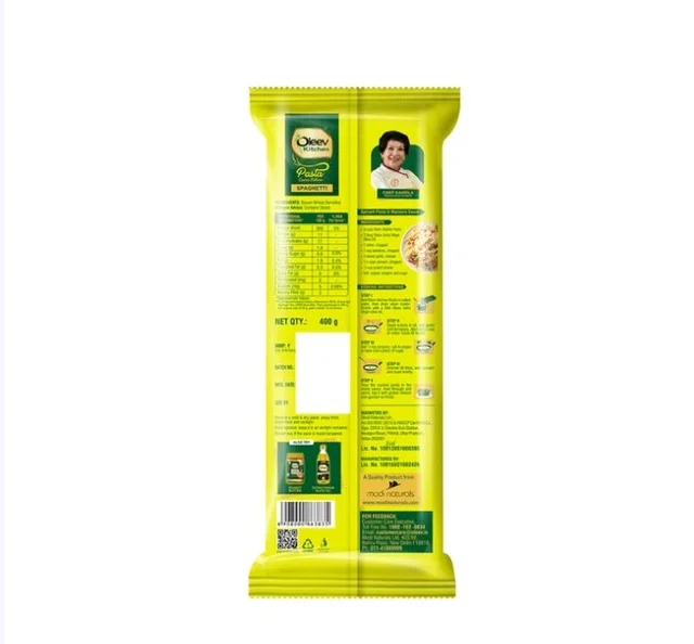 Oleev Kitchen No Maida Spaghetti Durum Wheat Pasta - 400 g