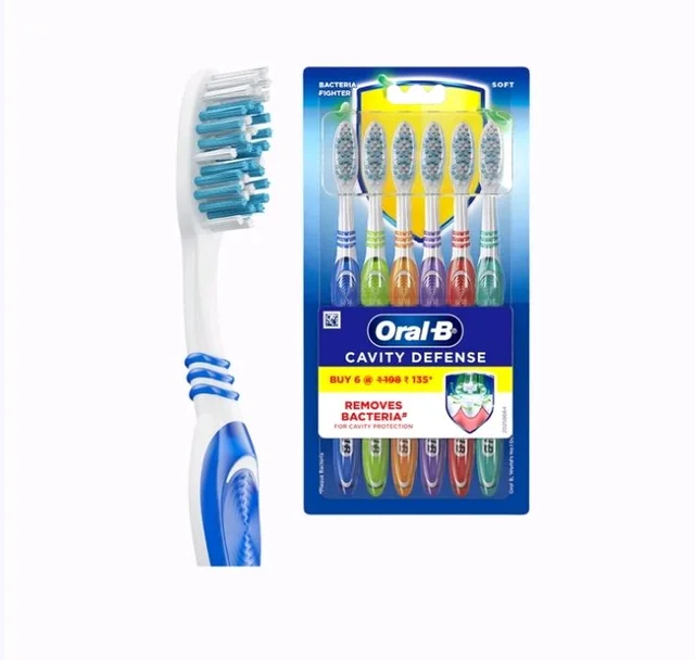 Oral-B Cavity Defense Bacterial Fighter Toothbrush (Soft - Pack of 6) - 6 pcs