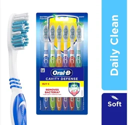 Oral-B Cavity Defense Bacterial Fighter Toothbrush (Soft - Pack of 6) - 6 pcs