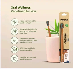 Dencrus Octa Clean Soft Bamboo Toothbrush Set (Pack of 5) - 5 pcs