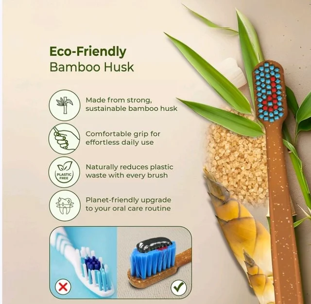 Dencrus Octa Clean Soft Bamboo Toothbrush Set (Pack of 5) - 5 pcs