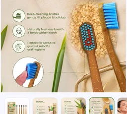 Dencrus Octa Clean Soft Bamboo Toothbrush Set (Pack of 5) - 5 pcs