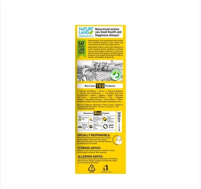 Natureland Organic Moong Dal (Dhuli) Washed Split - 500 g