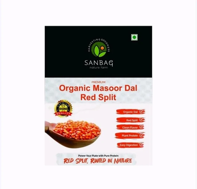 Sanbag Nature Farm Red Split Organic Masoor Dal - 2 kg