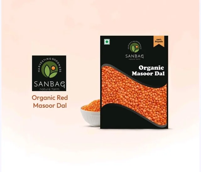 Sanbag Nature Farm Red Split Organic Masoor Dal - 2 kg