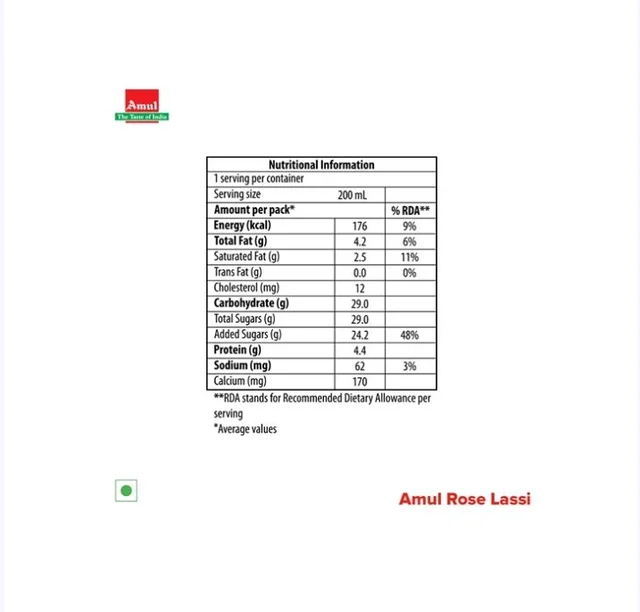 Amul Rose Lassi - 200 ml