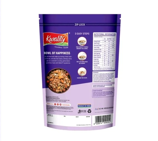 Kwality Muesli with Fruit, Nut & Seeds - 750 g