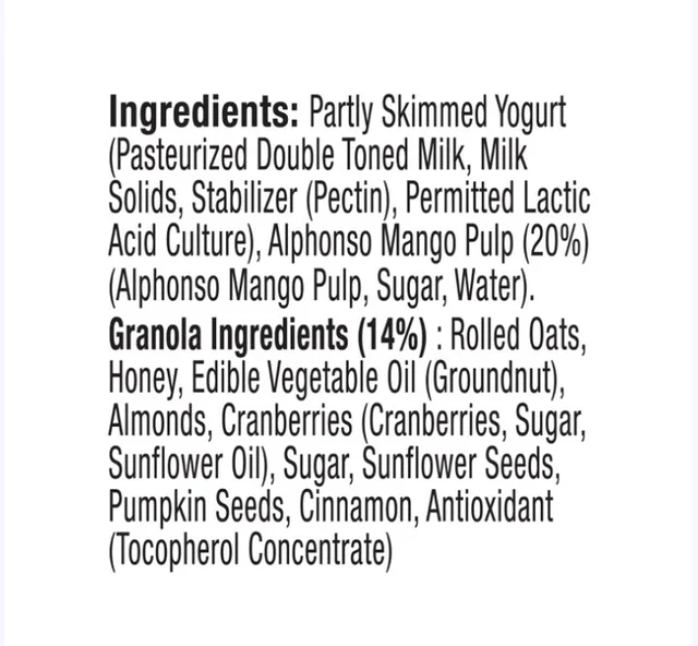 Epigamia Mango Crunch Flavoured Greek Yogurt with Granola - 115 g