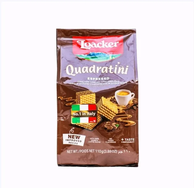 Loacker Quadratini Espresso Wafer Biscuit - 110 g