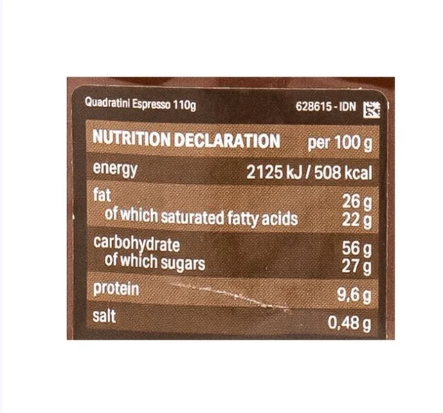 Loacker Quadratini Espresso Wafer Biscuit - 110 g