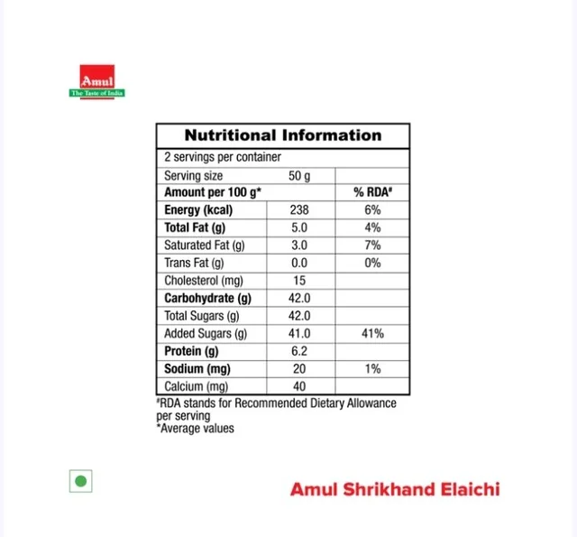 Amul Elaichi Shrikhand - 100 g