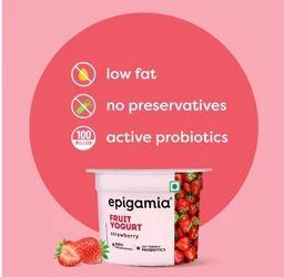 Epigamia Strawberry Fruit Flavoured Yogurt - 75 g