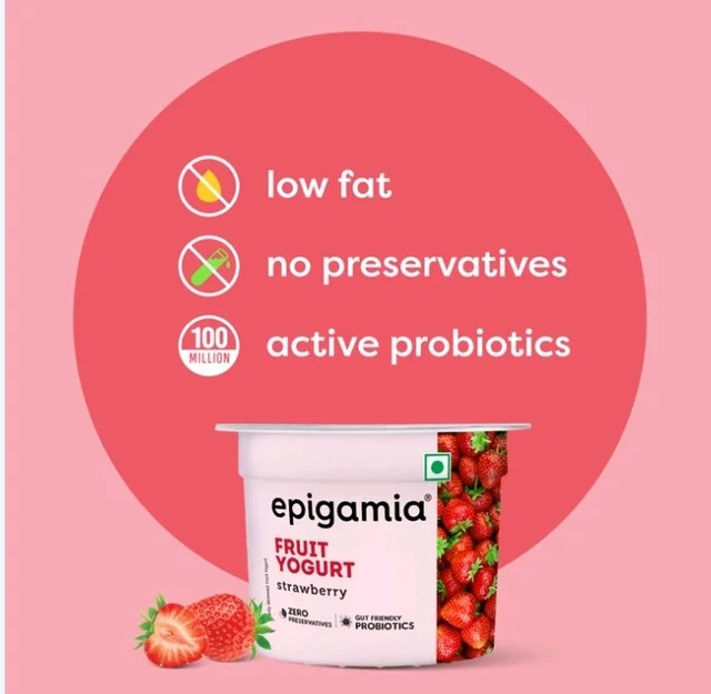 Epigamia Strawberry Fruit Flavoured Yogurt - 75 g