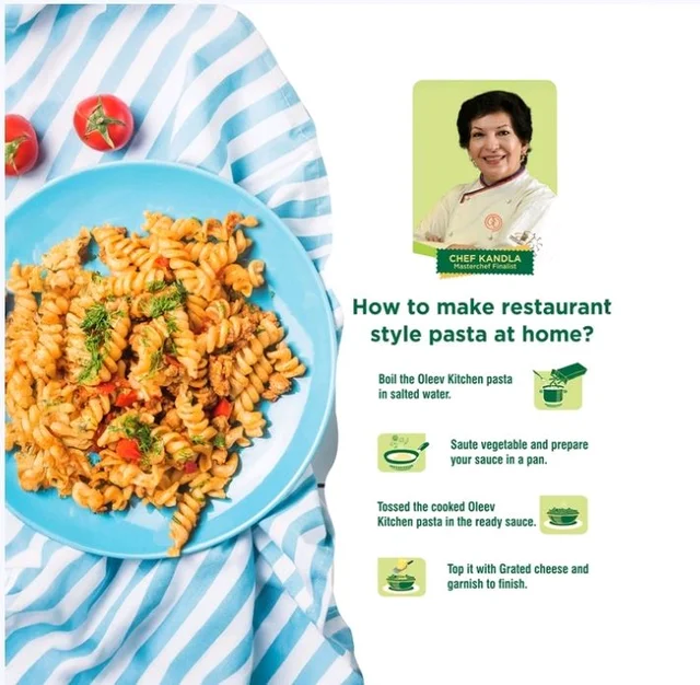 Oleev Kitchen Fusilli Durum Wheat Pasta - 400 g