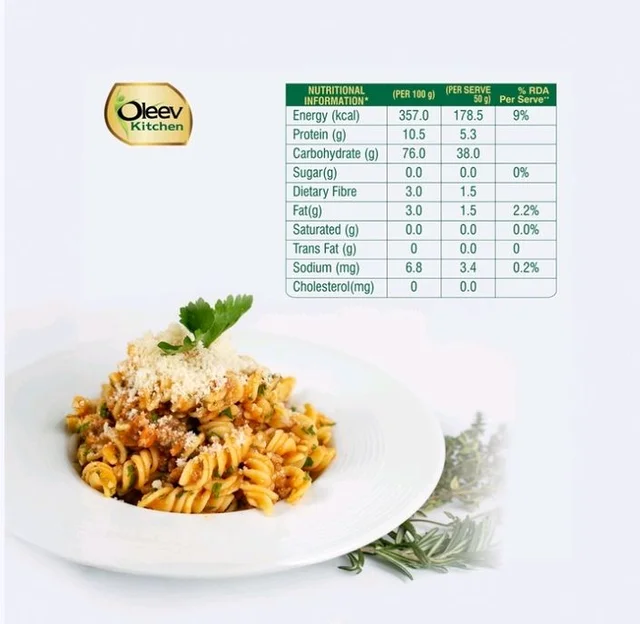 Oleev Kitchen Fusilli Durum Wheat Pasta - 400 g