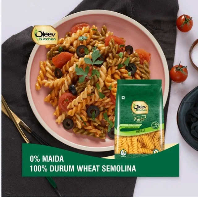 Oleev Kitchen Fusilli Durum Wheat Pasta - 400 g